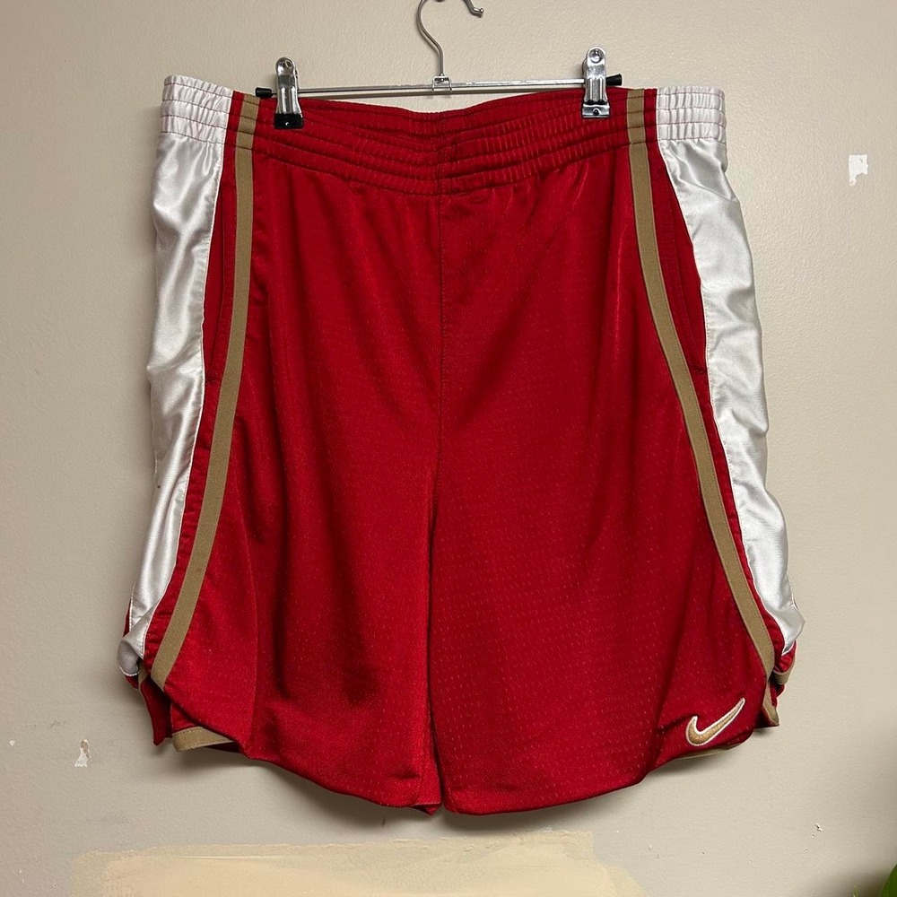 Nike Vintage Y2K Grey Tag Red Striped Baggy Basketball Shorts Mens L